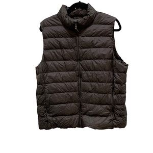Uniqlo Ultra Light Packable Down Womens Gray Full Zip Quilted Puffer Vest XXL